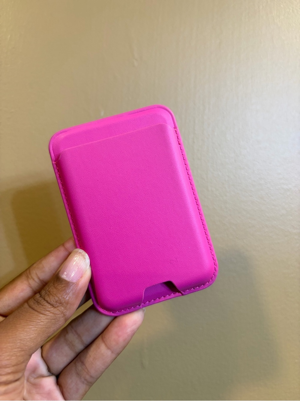 Pink Magnetic Wallet Card Holder for Phones